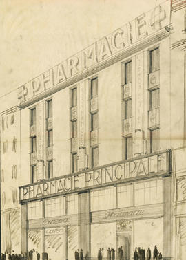 Genève. Rue du Marché. Pharmacie Principale. Transformation