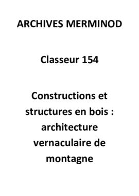 architecture vernaculaire de montagne, le bois 3 01 (PDF)