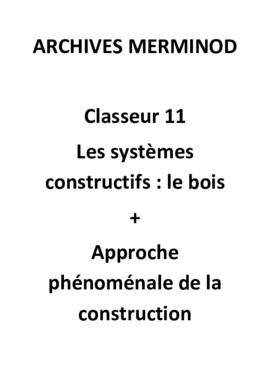 systèmes constructifs en bois; approche phénoménale de la construction 01 (PDF)