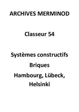 systèmes constructifs briques, reportages : Hambourg, Lübeck, Helsinki, Säynätsalo 01 (PDF)