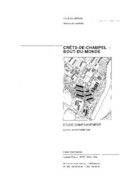 Champel. Étude d'aménagement du secteur Crêts-de-Champel / Bout-du-Monde