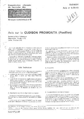 avis sur la cloison promonta (pouillon) 01 (PDF)