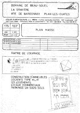 Plan-les-Ouates. Rte de Bardonnex. Immeubles locatifs type H.L.M. "La Gravière"